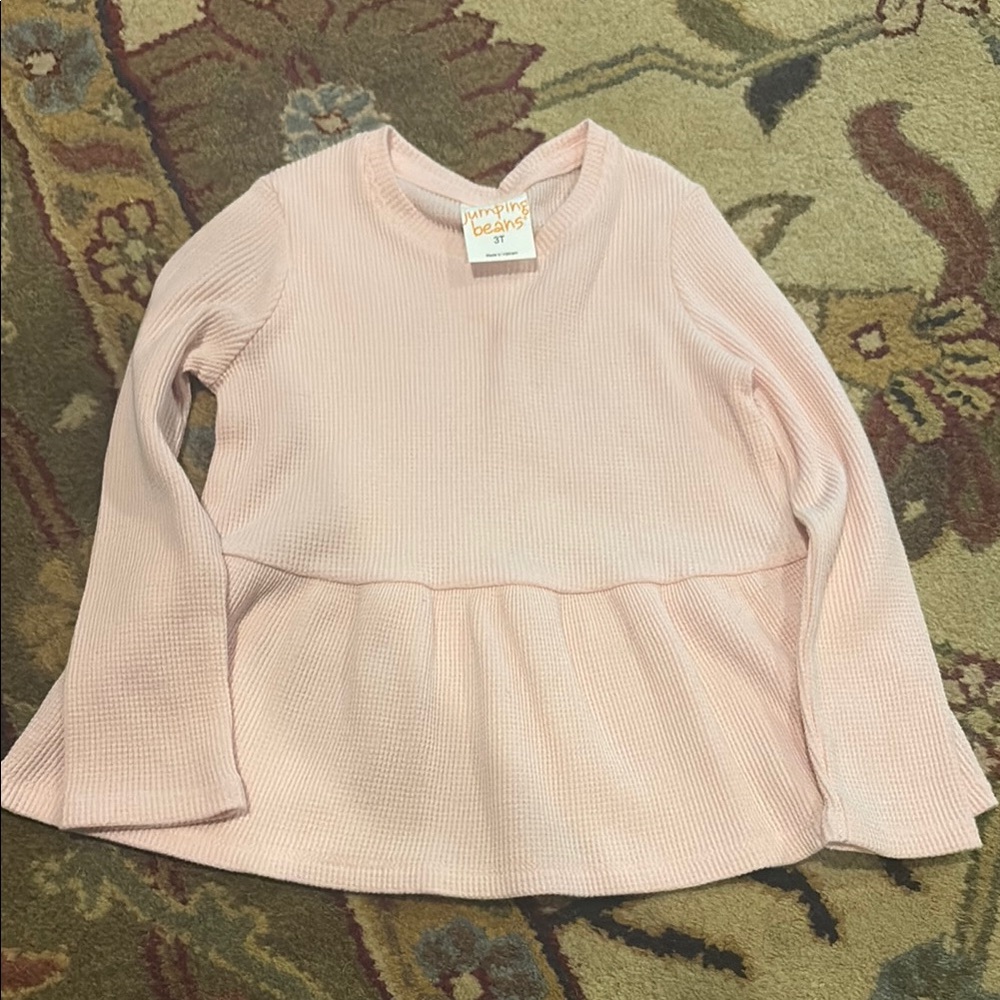 Jumping Beans Pink Peplum Long Sleeve Tee